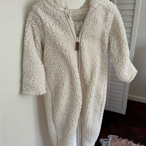 H&M Cream Sherpa Hooded Baby Bunting
